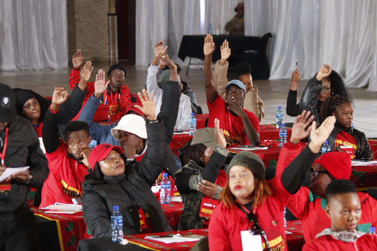 EFFGautengProv's tweet image. 🚨In Pictures🚨
The EFF Tshwane SubRegion 3 Plenary engaged in the process of nominations and elections of Members of the SubRegional Command Team, the Chairperson, Secretary, Treasurer and 15 Additional Members.
#EFFSRPA