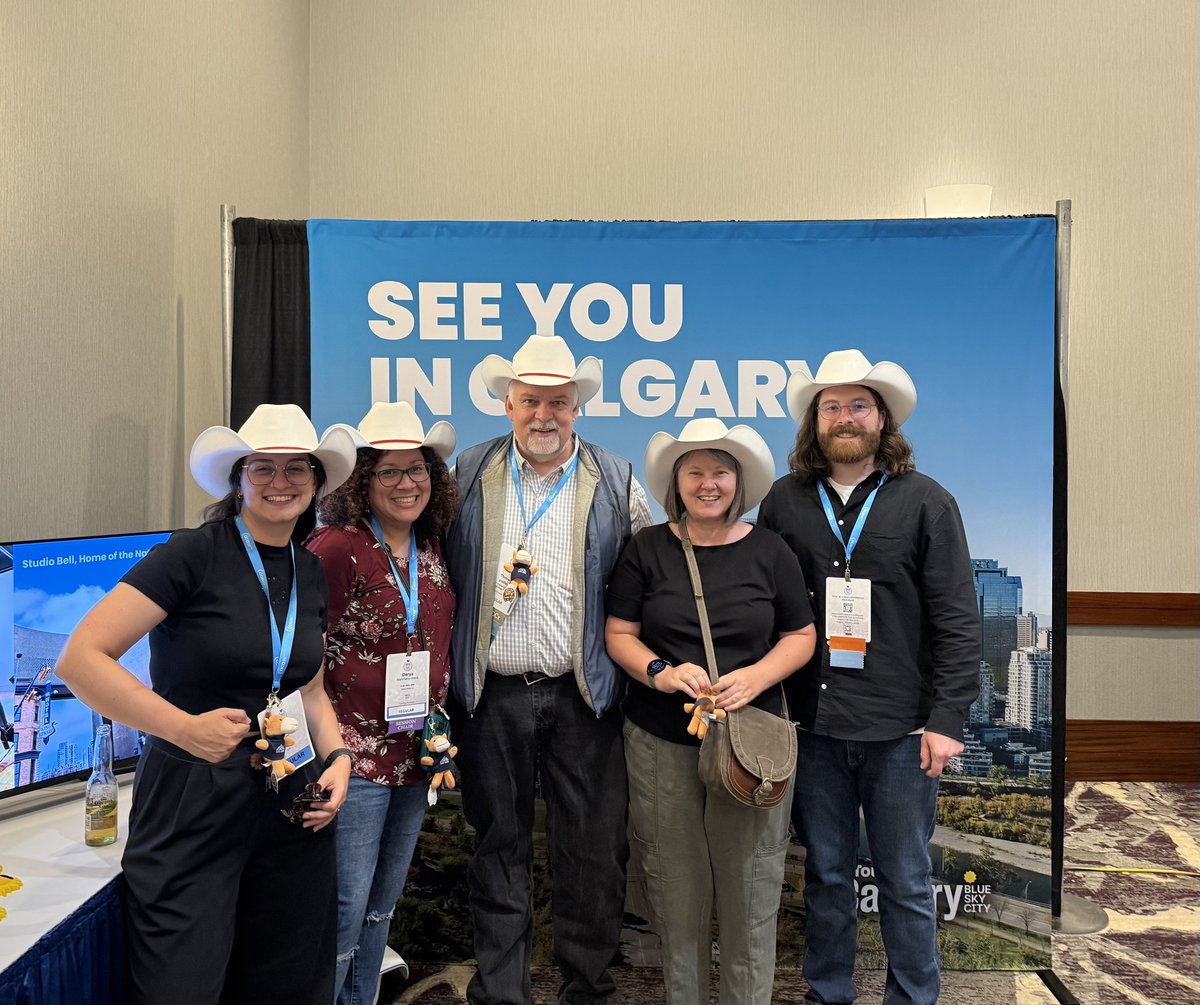 IUCr2026's tweet image. Giddy up to Calgary! Stop by our #IUCr2026 booth at #ACA2025 to gear up for the 2026 Conference to get some Calgary Stampede merch, plan your trip, meet other attendees and more!