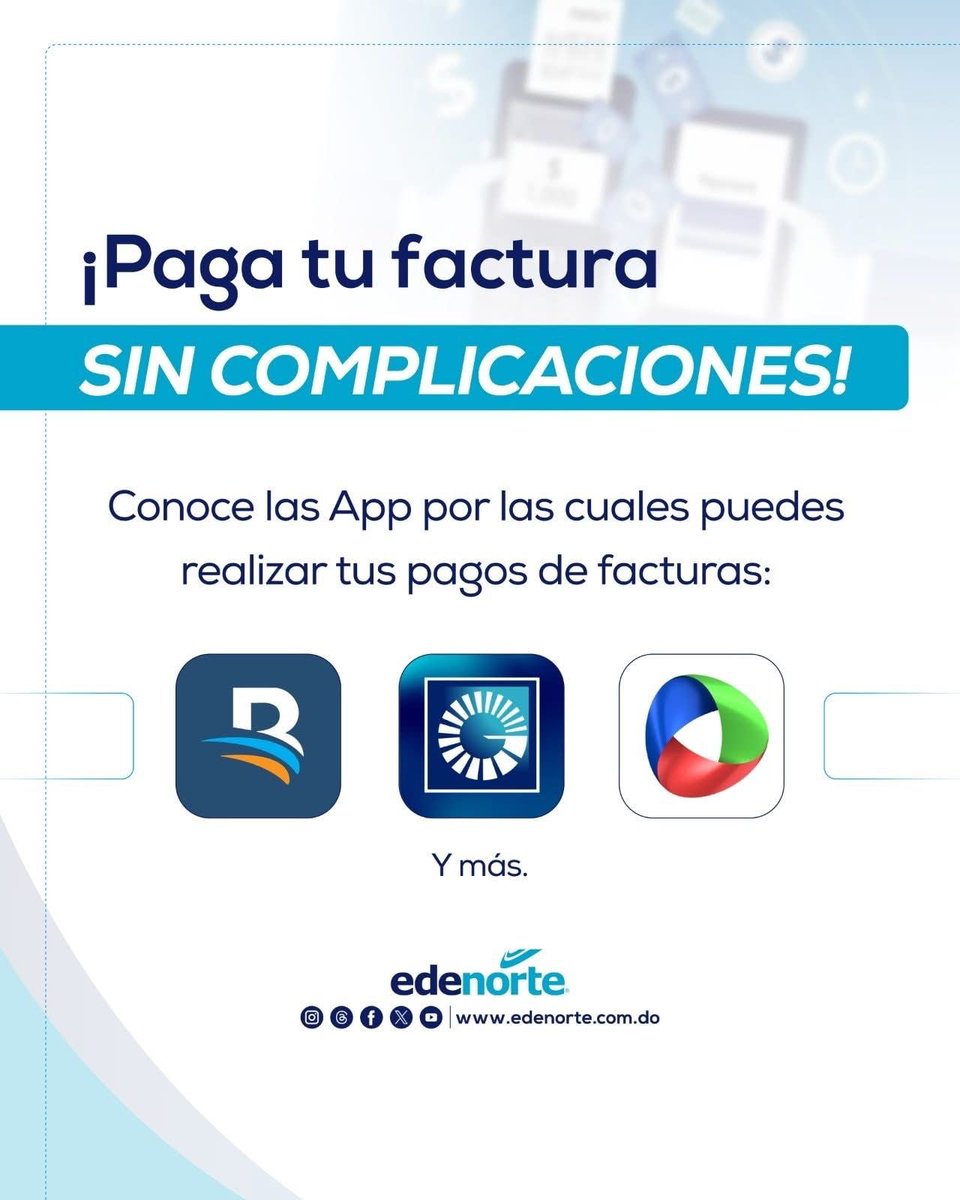 Celso Marranzini (@celsomprp) on Twitter photo Para facilitar los pagos de sus facturas eléctricas tienes estos app. Nuestro propósito es que en poco tiempo te sientas orgulloso de tus empresas distribuirás. <a href="/EdenorteRD/">Edenorte Dominicana</a> Para facilitar los pagos de sus facturas eléctricas tienes estos app. Nuestro propósito es que en poco tiempo te sientas orgulloso de tus empresas distribuirás. <a href="/EdenorteRD/">Edenorte Dominicana</a>