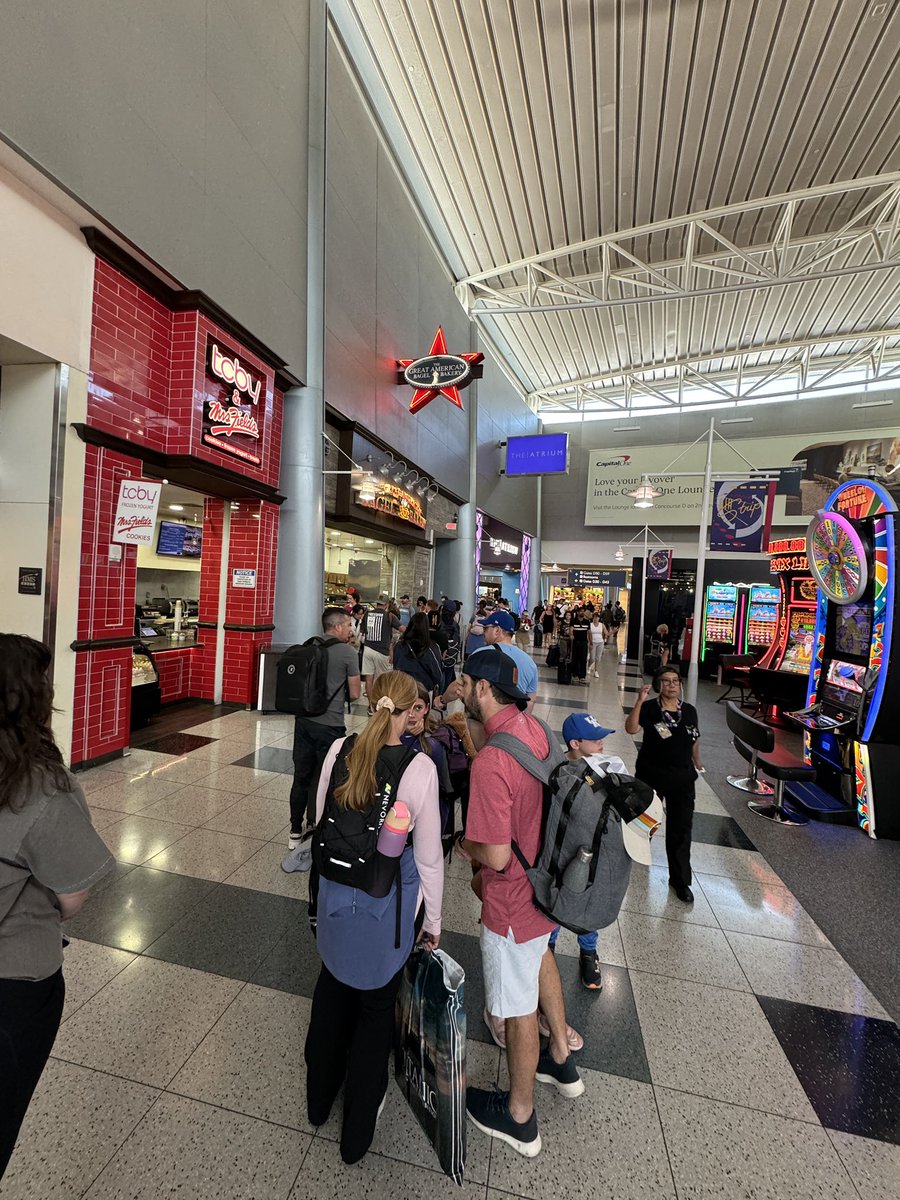 The only line at the airport at 8am

bagels