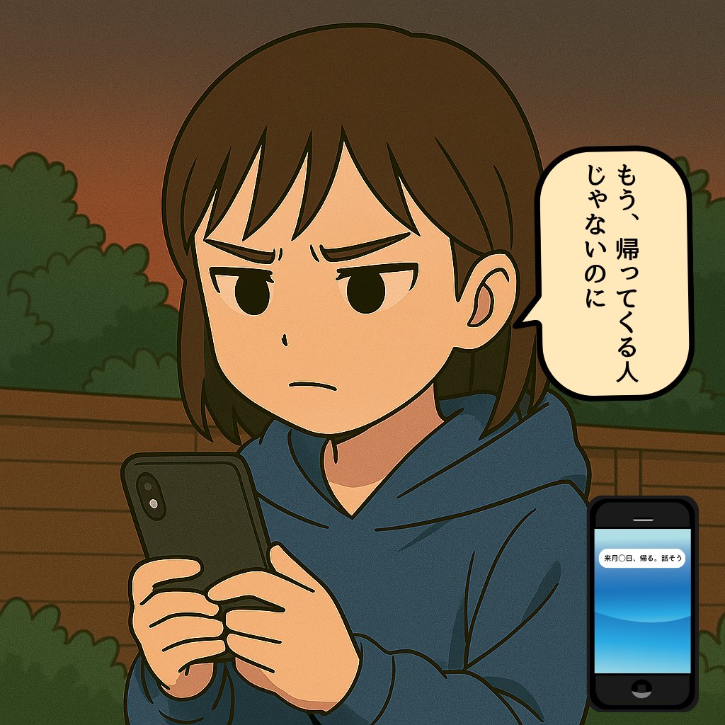 【100日後に夫婦を離婚させたい娘の物語：73日目】 
父が次回の帰省日を教えてくる。家は、待つ場所ではない。