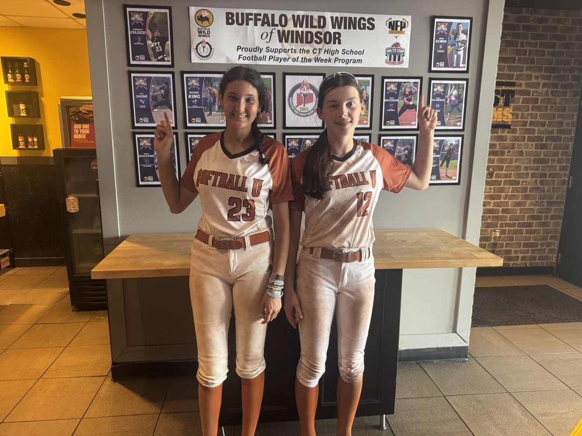 Softball U CT 18U Gold (@softballuct18) on Twitter photo Food and A/C break in-between games today at <a href="/BWWings/">Buffalo Wild Wings</a> just to find we are eating with two celebrities 🖤🧡 CT Pitcher and Player of the Week.
<a href="/CelozziGabriela/">Gabriela Celozzi</a> <a href="/jcbek12/">Julia Scibek 2027</a> <a href="/CTHSCA/">CHSCA</a> <a href="/NFP_CTEast/">NFP Sports - CT East</a> Food and A/C break in-between games today at <a href="/BWWings/">Buffalo Wild Wings</a> just to find we are eating with two celebrities 🖤🧡 CT Pitcher and Player of the Week.
<a href="/CelozziGabriela/">Gabriela Celozzi</a> <a href="/jcbek12/">Julia Scibek 2027</a> <a href="/CTHSCA/">CHSCA</a> <a href="/NFP_CTEast/">NFP Sports - CT East</a>