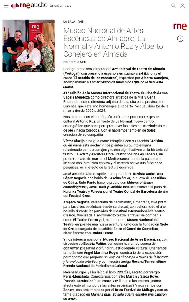 LaSalaRNE's tweet image. El último de #LaSala de #RNE, el programa número 690...
🎧 #Spotify: open.spotify.com/episode/6qADDc…
📻 #RNE Audio: rtve.es/play/audios/la…
#escénicas #escena #danza #teatro #circo #festivales #cultura #rtve