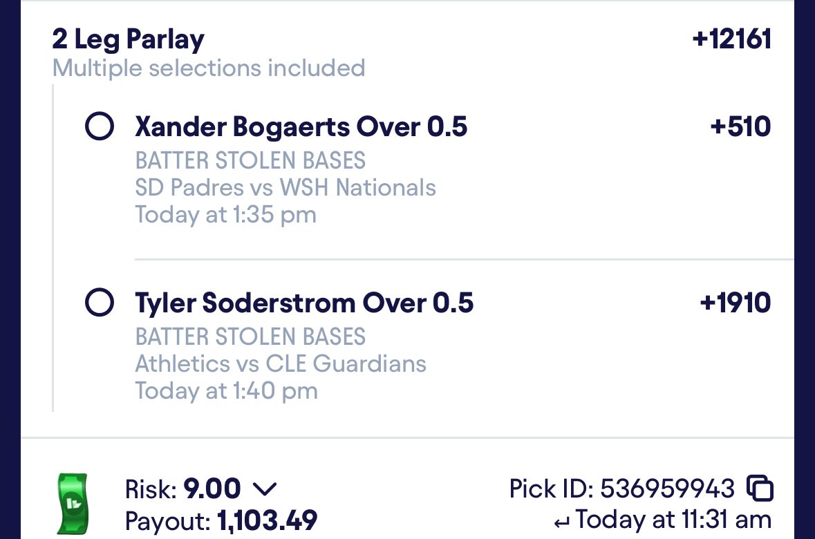 $9 -&gt; $1,103🧨

Insane value on Soderstrom....let's hit a long shot today💪

♥️if tailing!