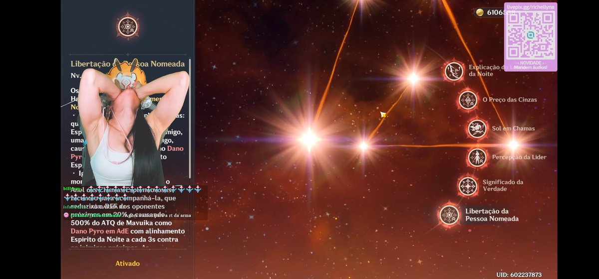 Finalmente...
FINALMENTE MAVUIKA C6 😭😭😭
A Jornada foi LONGA, explorando com vocês me ajudando dia após dia, fazendo conquistas e até TCG kkkkkkkkk
A Richellyna que começou a jogar Genshin sempre dizia que a única arconte C6 dos sonhos seria a de Pyro, e HOJE posso dizer que