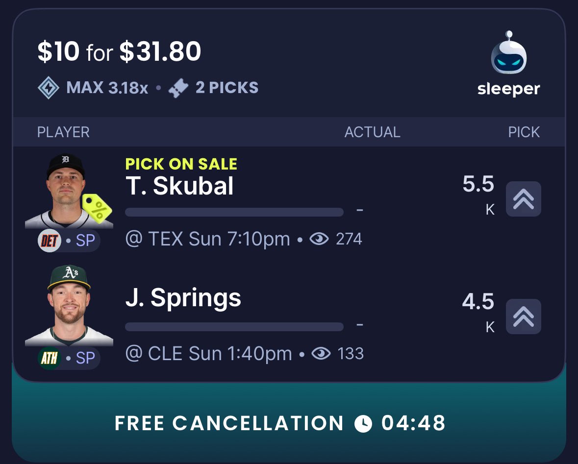 Taking advantage of this Skubal discount on Sleeper💪

♥️if tailing!

Link: e.slpr.link/12526840339182…