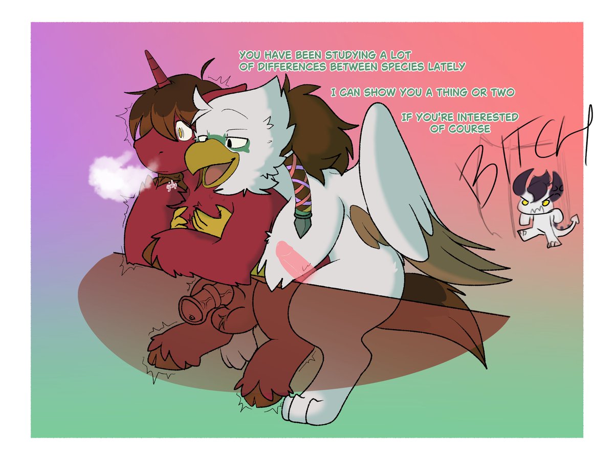 Gonna say, I put these two inside my home for research purposes... BUT ITS SO HARD TO FOCUS WHEN THEY'RE SO FRICKING HOT- ahem

Art Trade for the marvelous <a href="/LasciviousEagle/">ferrissimulator.bsky.social🔞</a> !!