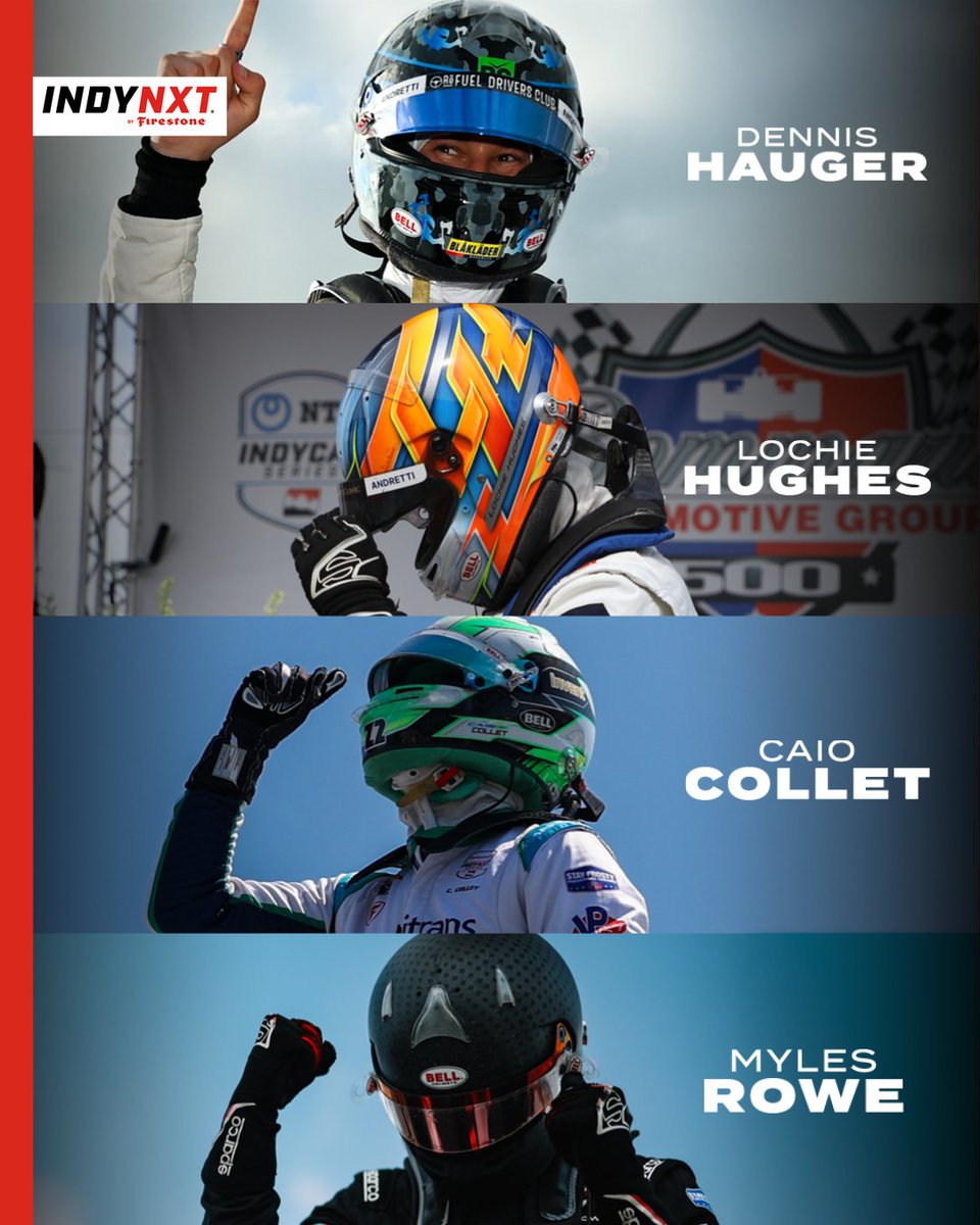 INDYNXT's tweet image. Four winners, five races remainΒ β³Β
Who are you rooting for at @WeatherTechRcwy this upcoming weekend?Β π§