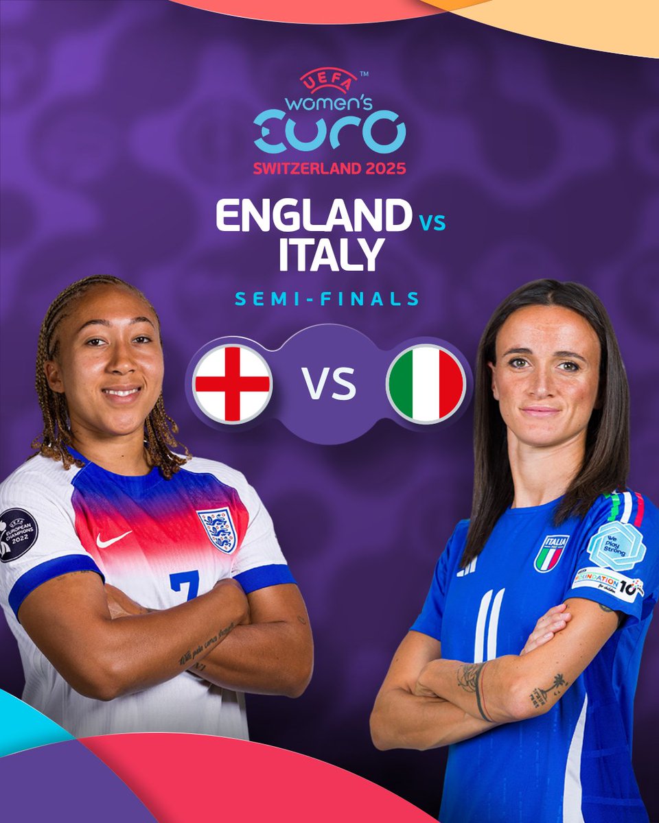 🏴󠁧󠁢󠁥󠁮󠁧󠁿🆚🇮🇹 Let the semi-finals begin! 💪

#WEURO2025