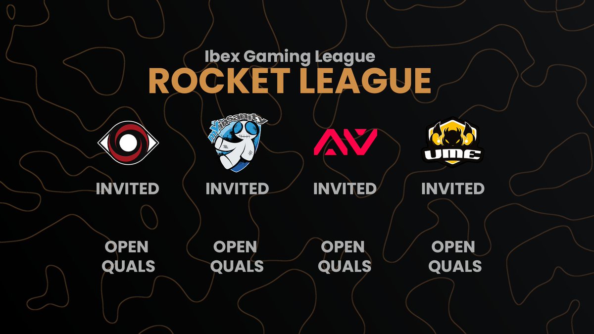 🚨 Ibex Gaming League Rocket League Qualifier – July 27 🚨

The race to the Ibex Gaming League Rocket League Season is on!
These 4 invited teams are already locked in:
<a href="/VisionGaming_CH/">VisionGaming Switzerland</a> 
<a href="/mYinsanityCH/">mYinsanity</a> 
<a href="/DIVE_EsportsCH/">DIVE Esports</a> 
<a href="/SimmerUME/">UME</a> 

We’re looking for 4 more teams to complete the