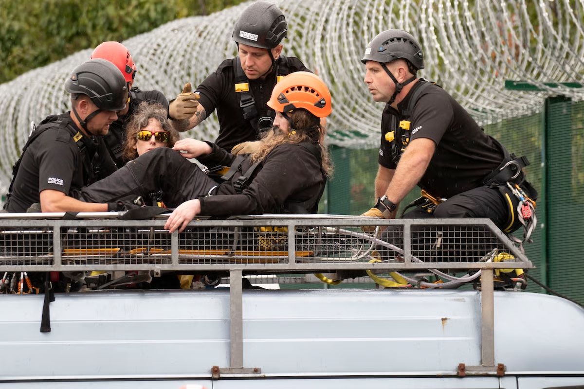 BREAKING: The three activists have now been charged under the Terrorism Act.

Scotland has a proud history of direct action, and never before has it been labeled as terrorism.

Mobilise from 9.30AM at Edinburgh Sheriff Court on Monday 21st July and demand they're released.