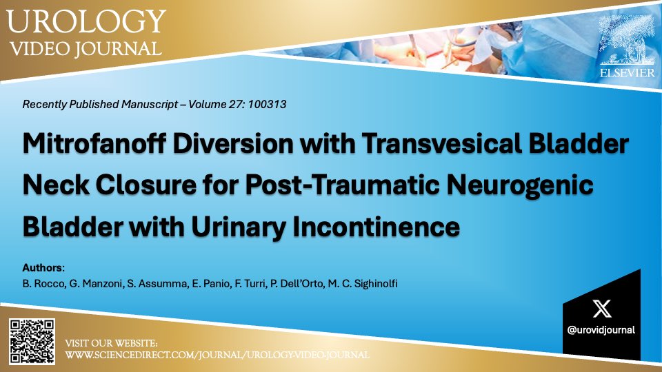 urovidjournal's tweet image. Mitrofanoff diversion with transvesical bladder neck closure for
post-traumatic neurogenic bladder with urinary incontinence: tips and
tricks for the da Vinci robotic approach | @bernardorocco73 @MariaChiaraMCS | sciencedirect.com/science/articl…