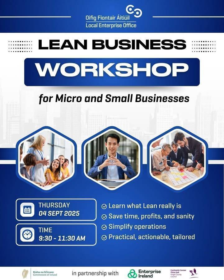 Cut the noise. Fix the flow. Transform your business.
If you’re a small or micro business that’s fed up with firefighting, stuck in chaos, or struggling to scale without burning out — this is for you. Find out more: localenterprise.ie/Fingal/Trainin…
@fingalcoco