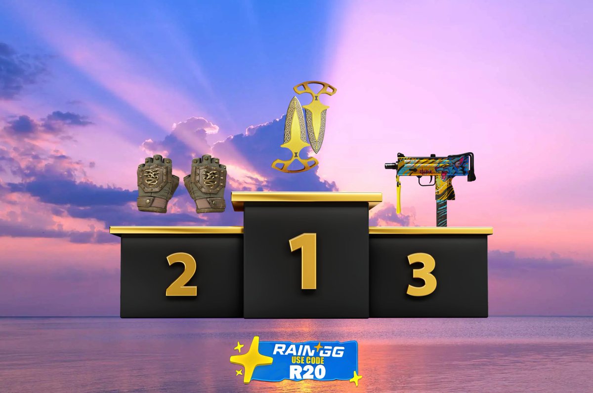 TOP 3 REWARDS LIVE NOW! 🎉
Use code R20 on Rain and climb the leaderboard! 🥇

To enter the leaderboard:
1⃣ Use code R20 on rain.gg/r/R20
2⃣ Deposit &amp; wager

random RT will win a $20 Steam Gift Card💸