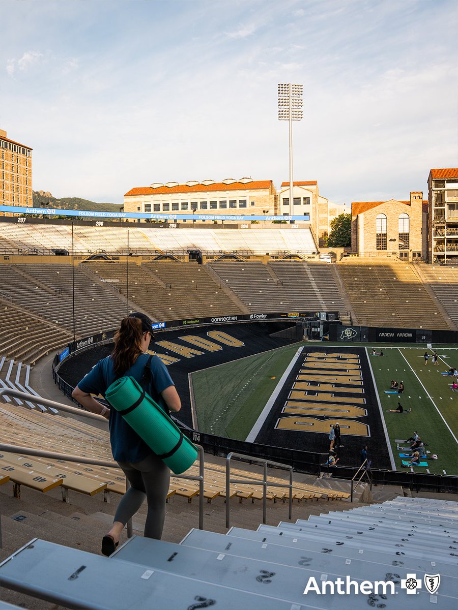 CUBuffs's tweet image. Another great Folsom Field Yoga Day in the books! 🧘
Presented by @AnthemBCBS
