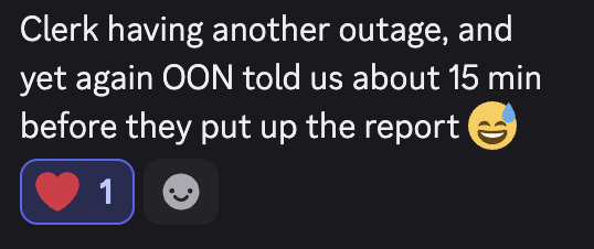 a single uptime check against your vendor's API, and you'll know they're having issues before they update their status page