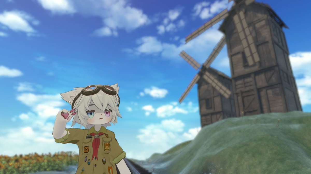 Nexus0927's tweet image. ボーイスカウト衣装で写真撮って回ってきた🐺
#VRChat
