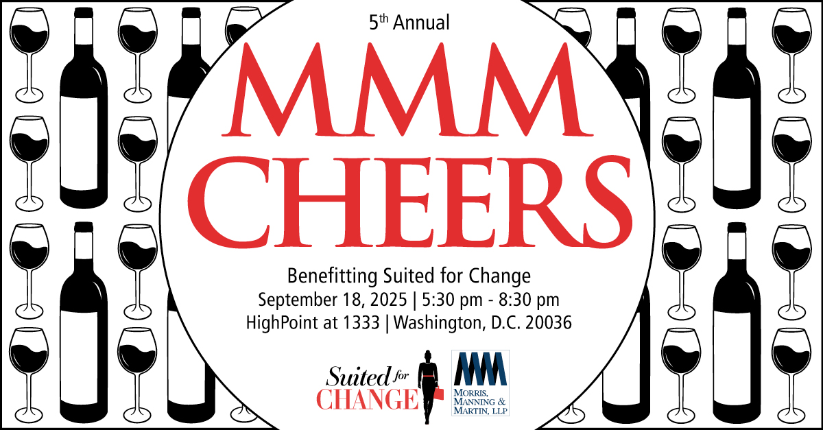 Thrilled to be the nonprofit partner for <a href="/MMM_Law/">Morris, Manning & Martin</a> ’s 5th Annual #MMMCheers event! 🎉

We’re so grateful for their support as we empower women in the DMV with professional attire, coaching &amp; career tools.

📅 Sept 18 — Save the date!
🔗 ow.ly/MZgJ50WqGUz

#WomenEmpowerment