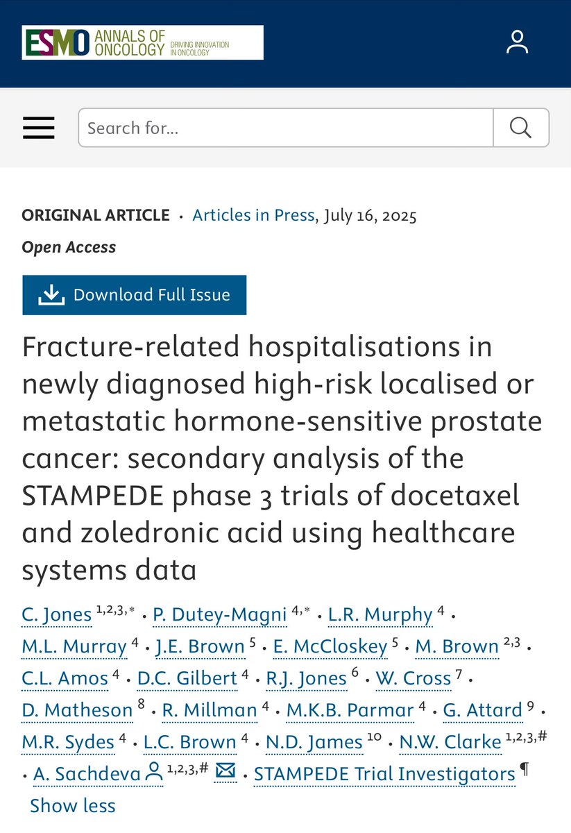 Yüksel Ürün (@dryukselurun) on Twitter photo STAMPEDE: ADT leads to high fracture rates in prostate cancer, esp. with mets.
Zoledronic acid lowers fracture risk in metastatic, not non-metastatic.
Should we add ZA or Deno in bone protecting dose?
#prostatecancer #Oncology
<a href="/Annals_Oncology/">Annals of Oncology</a> <a href="/APCCC_Lugano/">Advanced Prostate Cancer Consensus Conference</a> <a href="/OncoAlert/">OncoAlert</a> STAMPEDE: ADT leads to high fracture rates in prostate cancer, esp. with mets.
Zoledronic acid lowers fracture risk in metastatic, not non-metastatic.
Should we add ZA or Deno in bone protecting dose?
#prostatecancer #Oncology
<a href="/Annals_Oncology/">Annals of Oncology</a> <a href="/APCCC_Lugano/">Advanced Prostate Cancer Consensus Conference</a> <a href="/OncoAlert/">OncoAlert</a>