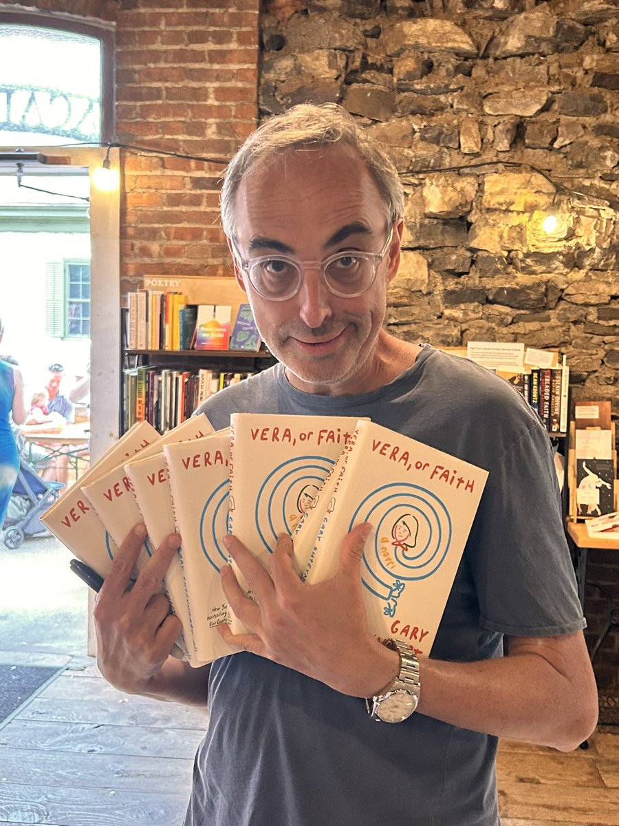 Shteyngart's tweet image. Signed copies of Vera at @roughdraftbar in Kingston? I’ll drink to that!