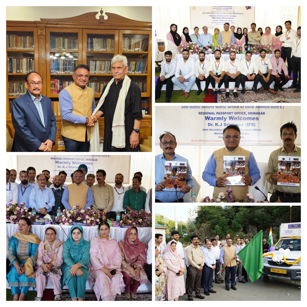 RPO Srinagar (@rposrinagar) on Twitter photo JS (PSP) & CPO <a href="/drkjsrini/">Dr K J Srinivasa</a> inspected <a href="/rposrinagar/">RPO Srinagar</a> & #PSK Srinagar to ensure timely service, launched 1st edition of Hindi Patrika “Chinar” to promote Rajbhasha, flagged off Passport Mobile Camp Van to #Kargil, and paid courtesy call on Hon’ble <a href="/OfficeOfLGJandK/">Office of LG J&K</a> Sh Manoj Sinha. JS (PSP) & CPO <a href="/drkjsrini/">Dr K J Srinivasa</a> inspected <a href="/rposrinagar/">RPO Srinagar</a> & #PSK Srinagar to ensure timely service, launched 1st edition of Hindi Patrika “Chinar” to promote Rajbhasha, flagged off Passport Mobile Camp Van to #Kargil, and paid courtesy call on Hon’ble <a href="/OfficeOfLGJandK/">Office of LG J&K</a> Sh Manoj Sinha.