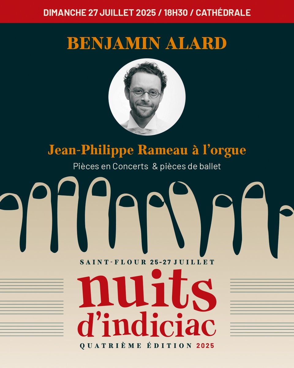 BenjaminAlard's tweet image. Rappel !
4e édition LES NUITS D'INDICIAC @MusikArtcantal
RÉCITAL D'ORGUE | RAMEAU ORGANISTE
Dimanche 27 JUILLET 2025 à 18h30 à la Cathédrale Saint-Pierre - 15100 Saint-Flour #cantal
Billetterie : musikart-cantal.com
#concert #Rameau #musiquebaroque @actucantalfr