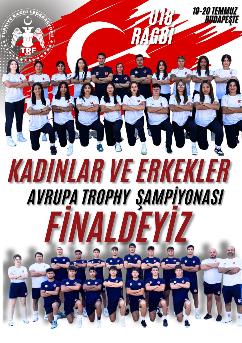 🇹🇷 RAGBİDE TARİHİ BAŞARI!

Budapeşte’de düzenlenen U18 Avrupa Rugby 7’li Trophy Şampiyonasında Kadın ve Erkek Milli Takımlarımız adeta destan yazıyor!

🔴 8 maçta 8 galibiyet!
Ay-yıldızlı gençlerimiz sahaya yüreklerini koydu, her maçta terinin son damlasına kadar mücadele etti ve