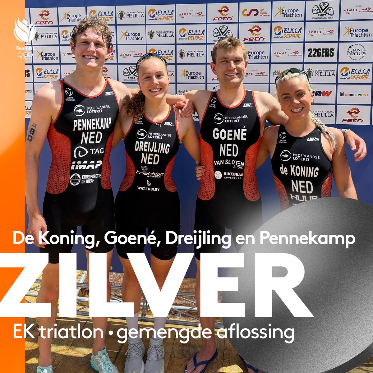 TEAMWORK! 👏 

Een week geleden als team twaalfde op het WK, nu knap samen op het EK-podium geëindigd! 🥈

#TeamNL