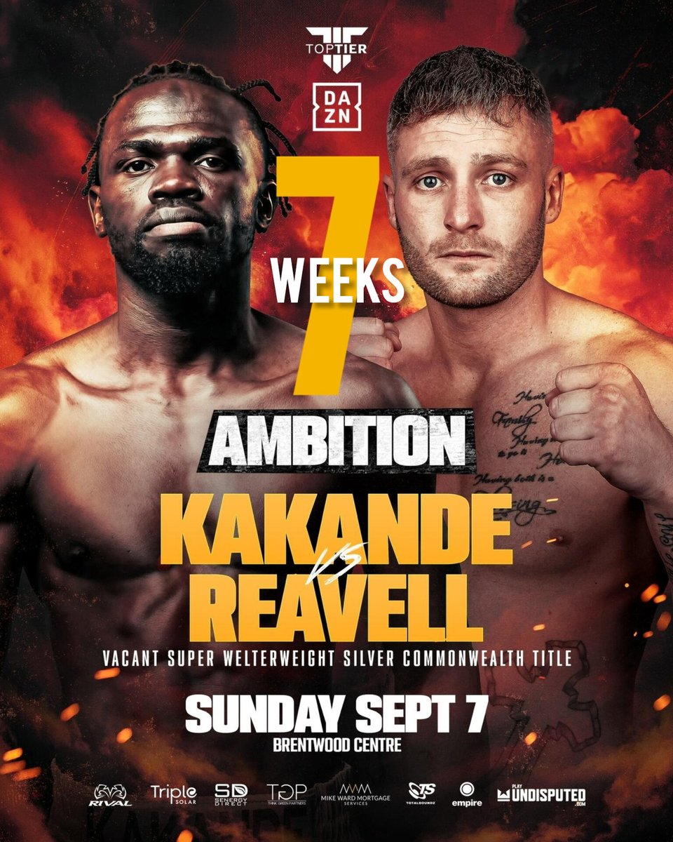 letsgomanage's tweet image. 7 WEEKS!! @_toptierboxing
Live @DAZNBoxing ๐บ
@Tomwelland04
James Osborne
Kevin Reavell
#TitleFights !!
๐๏ธ September 7th
๐ Brentwood Centre, Essex.