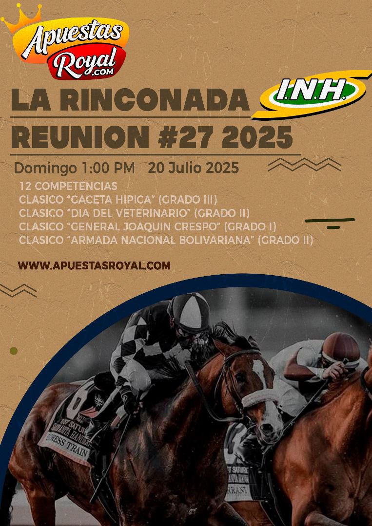 Domingo de Clásicos 🏇🏻 🏆

Línea
4V) MISS INDIANA  #5 🎯

🗣️ Y recuerda sellar tu 5y6 Nacional por la plataforma líder en apuestas deportivas #ApuestasRoyal 🎰
#Hipismo #LaRinconada