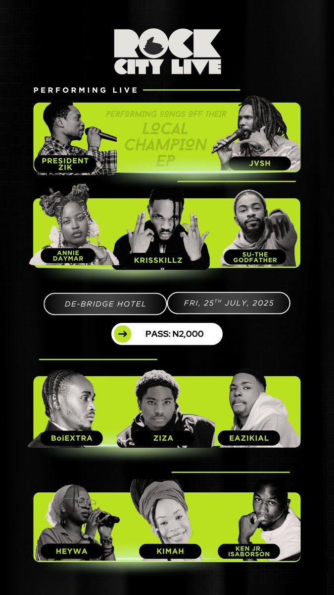 Sundays are for blessings so let me bless this here timeline with great news....ROCK CITY LIVE July Edition is back on the 25th July, 2025. grab your tix with this link
bit.ly/rcl-tickets