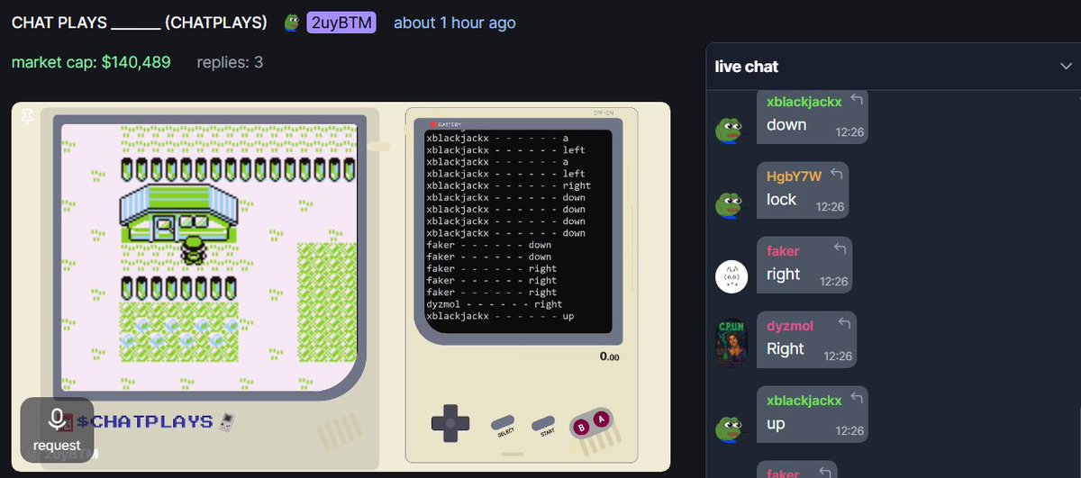 CHAT PLAYS _______ tweet media