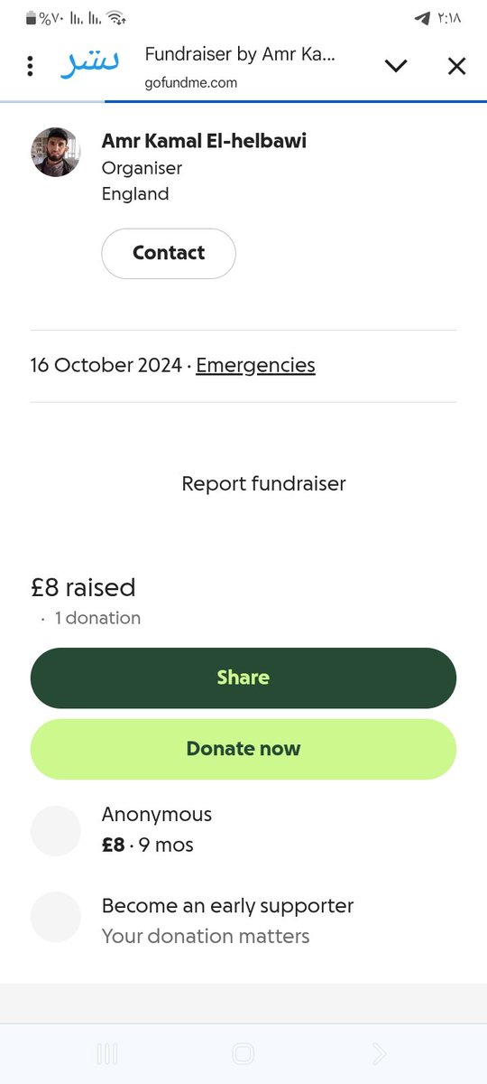Kareem802329280's tweet image. A big disappointment. I created the campaign about a year ago and I only received one donation. Now I am unable to provide food. Please, if you do not donate, just share it on your page for everyone to see.gofundme.com/f/help-karim-kβ¦