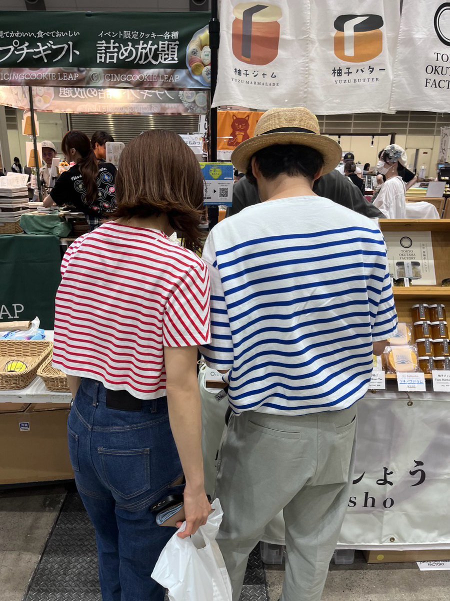 本日！ハンドメイドフェス良きイベでした♡スカートさわべくんと再会嬉〜 あとボーダーは被るもの。夏よ〜🌴