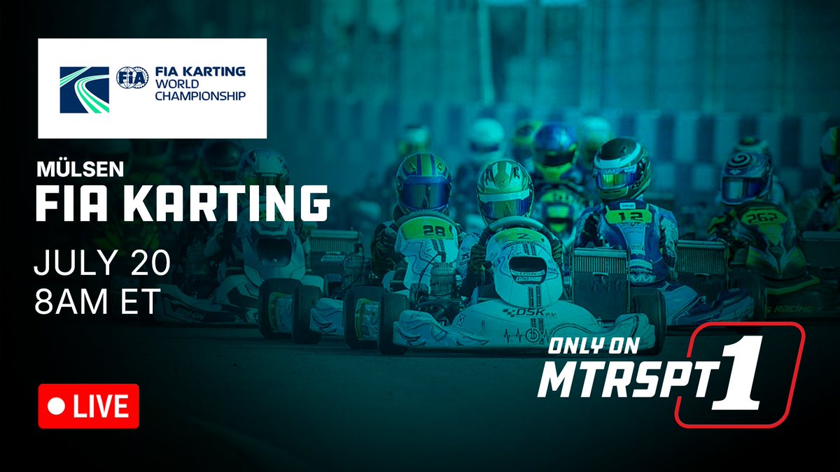 FreeLiveSportsX's tweet image. 🏁 Live This Morning on MTRSPT1 – FIA Karting Mülsen
Catch the next generation of racing talent in Germany as young karters go for glory on this technical track.
Today 8 AM ET
Watch FREE: go.freelivesports.tv/mtrspt1
Stream on Apple TV, ROKU, Vizio, FireTV, iOS & Android