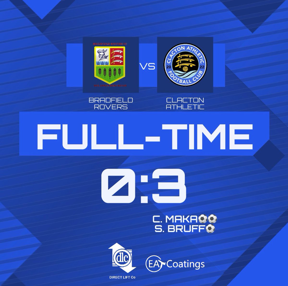 ClactonAthFC's tweet image. ⚪️🔵FULL TIME🔵⚪️
Our second pre-season game ends in a comfortable 3-0 win against @BradfieldRFC. Dominated the game from start to finish and some lovely football played at times👌
Scorers:
C. Maka⚽️⚽️
S. Bruff⚽️
Assists:
D. Palfrey🅰️
Man of the match:
J. West👏
#UpTheAth