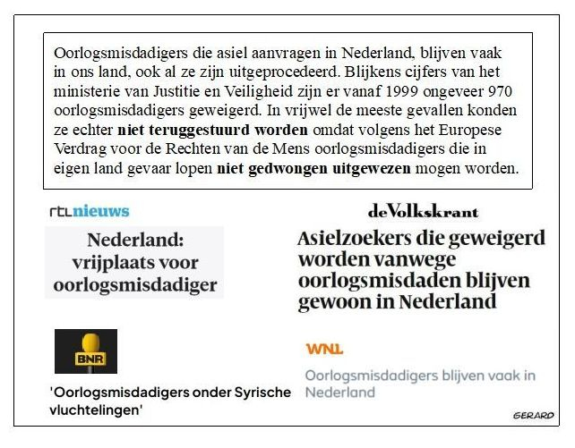 <a href="/EelcoHoecke/">Eelco Van Hoecke</a> Zelfs oorlogsmisdadigers onder de asielzoekers worden hier door de belastingbetaler onderhouden.