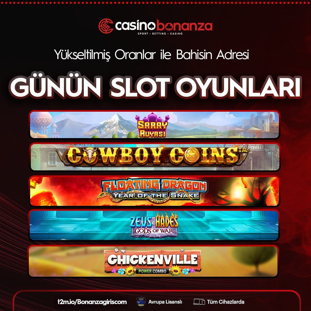 ☀️ Kazandıran Slot Oyunları ☀️
 
🍀  Hemen Üye Ol , İlk Yatırımını Yap Günün Slotlarıyla Kazancını Kap! 

*⃣  #Casinobonanza'da En Yüksek Kazançlar Seni Bekliyor! 

❤️  "Heyecanı Yakala, Kazancın Casino Bonanza'da!"

🔗 t2m.io/casinobonanzac…