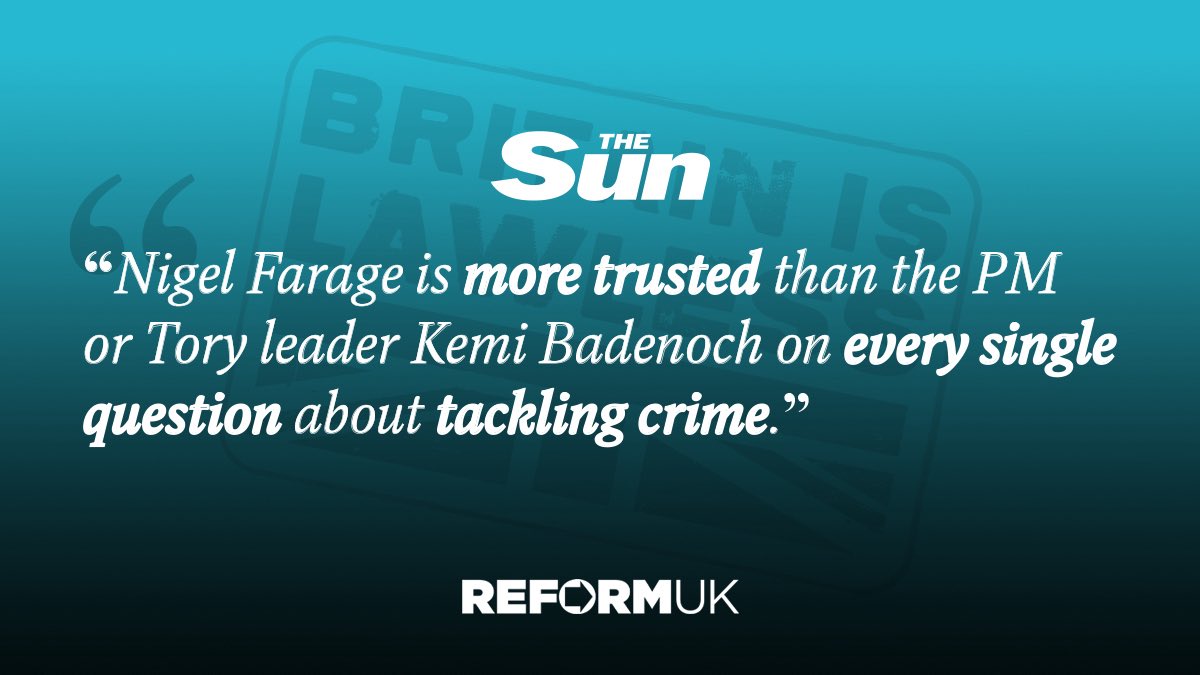 Only <a href="/Nigel_Farage/">Nigel Farage MP</a> can be trusted to maintain law and order. 🚨