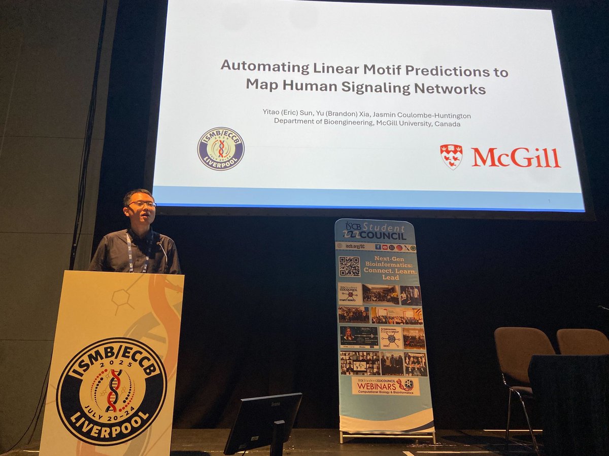 iscb_scs's tweet image. ⭐ Yitao Sun (McGill University) sharing his cutting-edge work on automating linear motif predictions
- paving the way for smarter, faster mapping of complex signaling networks.
Innovation at Action at #SCS202