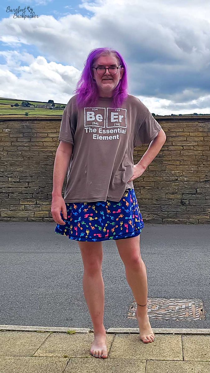 RTWBarefoot's tweet image. Selfie from two days ago having just gone for a jog. But that&apos;s not the point.

I got an online alt-text generator to write me some alt-text for it. It replied:
&quot;A woman with purple hair on a skateboard&quot;.

There are many things wrong with that, but mainly: skateboard?!!