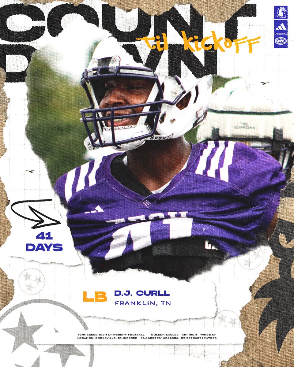 TNTechFootball's tweet image. 🚨COUNTDOWN TO KICKOFF🚨
4️⃣1️⃣ days…
#AimHigh | #WingsUp