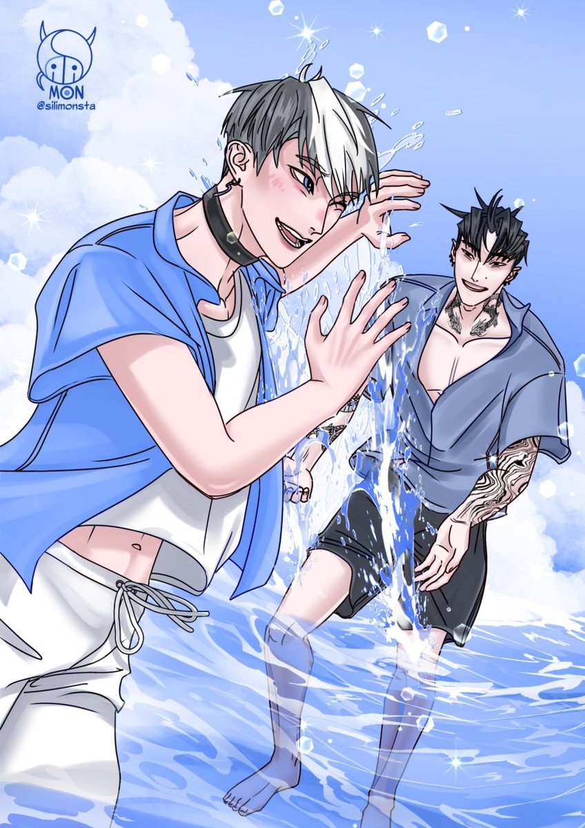Hello everyone! I have been away for a long time due to some problems with logging in. During this time i started drawing my own bl webtoon with the characters in this art☄️

«Blue &amp; Grey. To Retrieve the Star»

characters in the art: Min Deyoon and Mao Yixing

#art #character