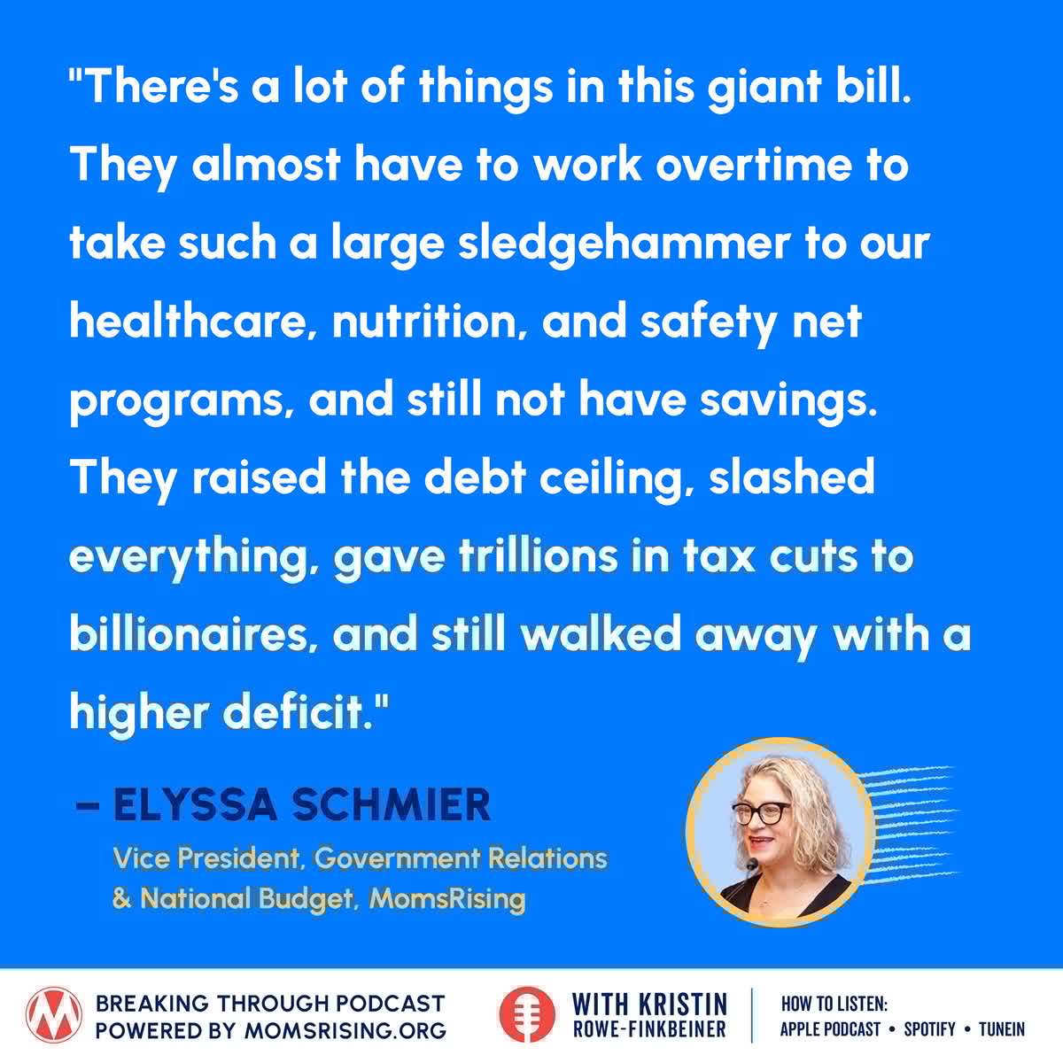 MomsRising's tweet image. We hear about what's happening in Washington DC and how it impacts you, with the budget reconciliation bill's massive cuts and its potential consequences for millions of Americans w/ @MomsRising.
momsrising.org/bt07jul25/?sou…