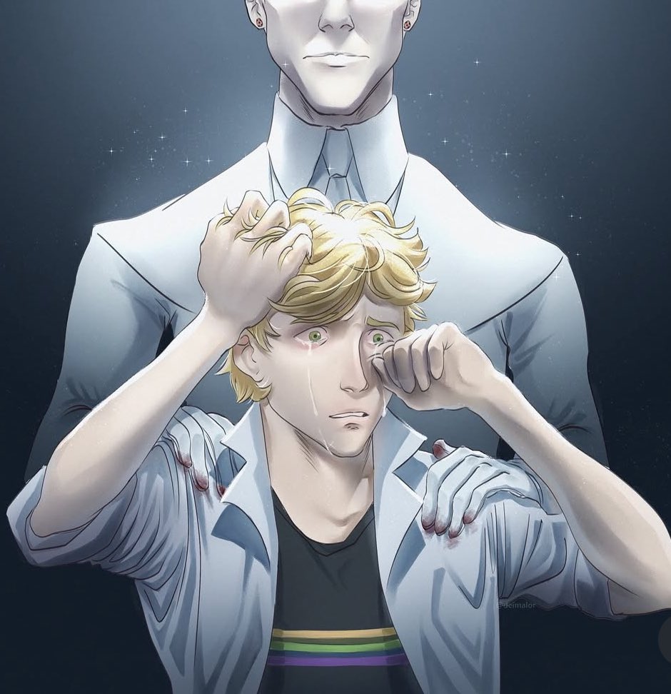 My mental health tells me my art fucking sucks and when I look at my feed everything looks way better than mine 💔
I’m literally this drawing rn: