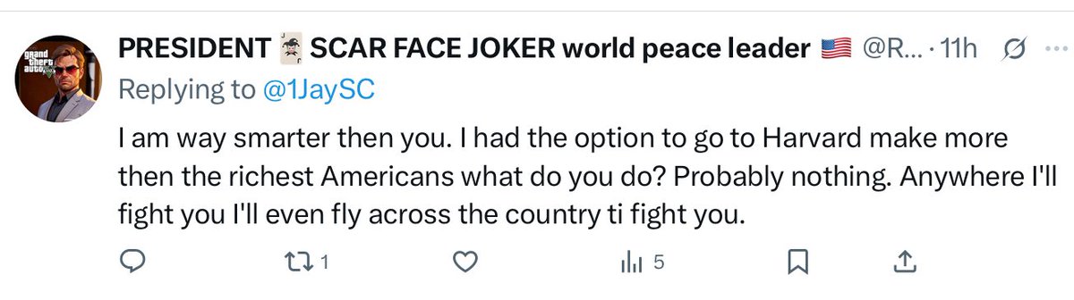1JaySC's tweet image. Typical MAGA moron…..I’m way smarter than you…..I’ll fight you….but I’m afraid of your tweets so I’ll block you.  @RyanTatum186143