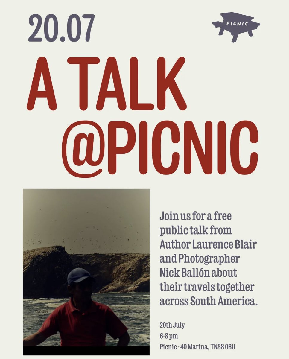 laurieablair's tweet image. Tonight in St Leonards-on-Sea!
I’ll be talking with @nickballon about our travels to guano islands, the Atacama, and with Bolivia’s landlocked navy 🚢
A few signed copies of Patria will also be available 🦤