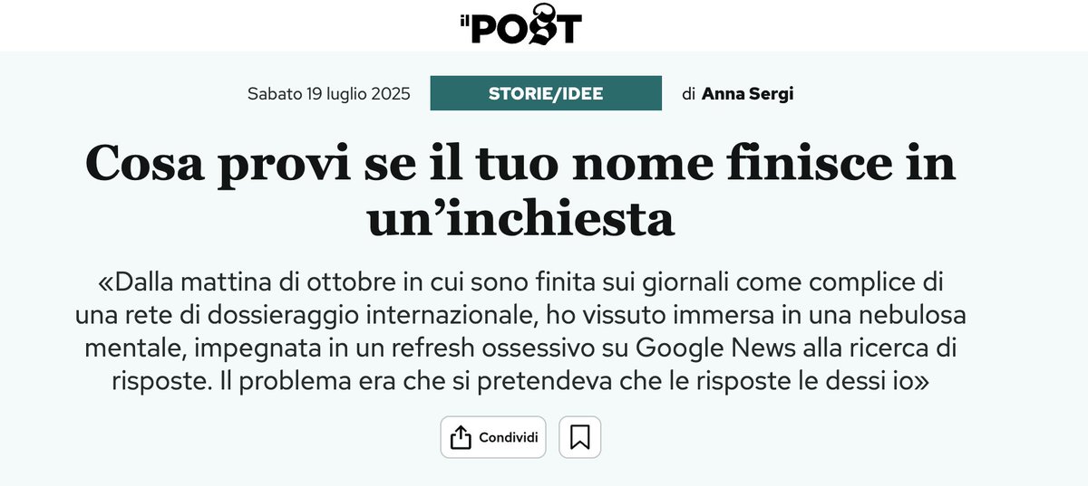 sonoclaudio's tweet image. Sul @ilpost, un racconto potente.
Dello Stato, del contro-stato, dei funzionari di stato infedeli, dei criminali, delle Procure, dei "giornali" e dei "giornalisti" (sgombri).
🔗 ilpost.it/2025/07/19/ser…