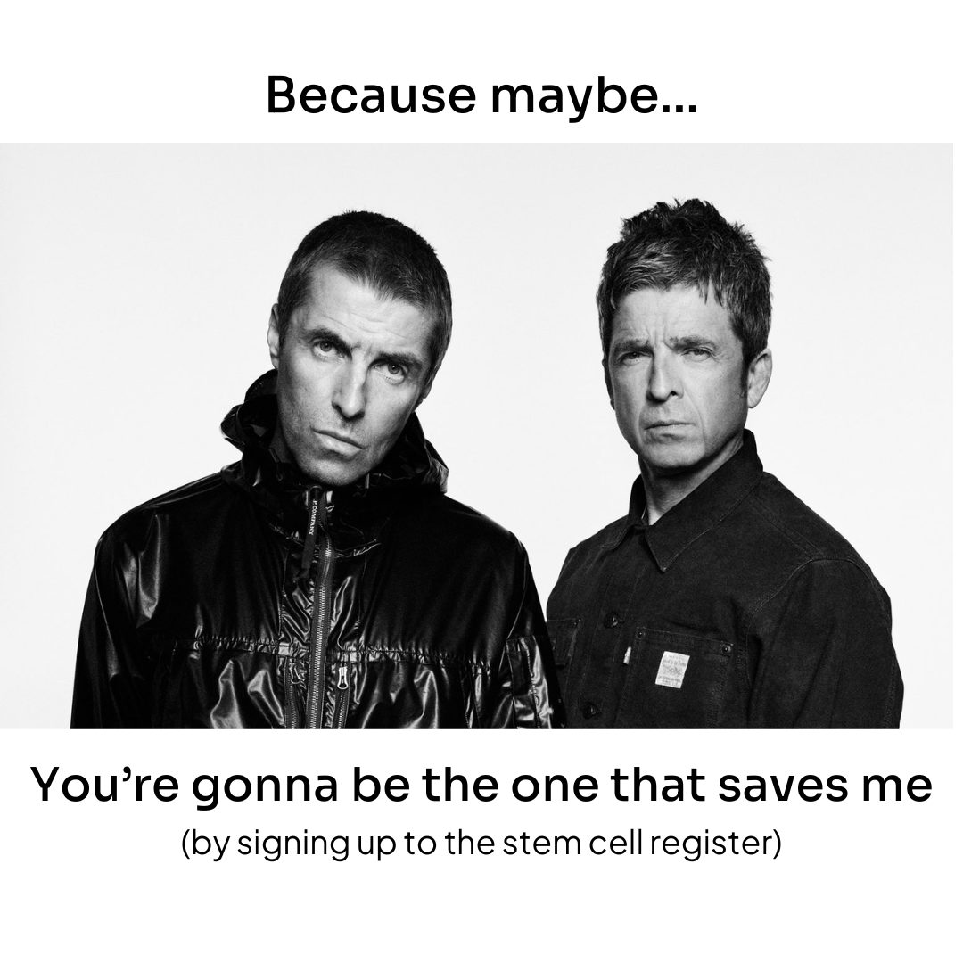AnthonyNolan's tweet image. As @oasis light up Manchester for the final time, here’s a reminder: joining the stem cell register is something Definitely Maybe lifechanging. 💫
So Don’t Look Back in Anger - sign up today and get the chance to Live Forever in someone’s story. You could be their Wonderwall 💚