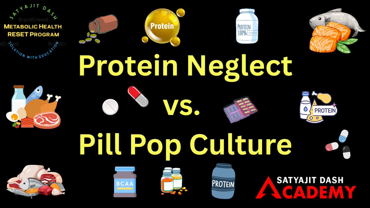 dsatyajit's tweet image. “Protein Neglect vs. Pill Pop Culture”
🚨A gram of protein you miss, you eat it as carbs. 🚨
🥩🍳If you don’t prioritize protein, your body ends up defaulting to carbs 🍞🥖🥪🍚🌾, which can disrupt metabolic balance.
🧑🤝🧑🧑🤝🧑People today need persuasion and education to eat…